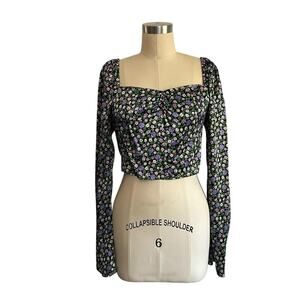 Top Shop Silky Floral Whimsy Crop Top: Size 6